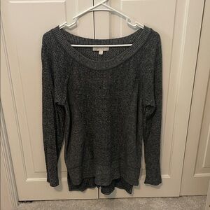 Anthropologie Dark Gray Crew Neck Sweater